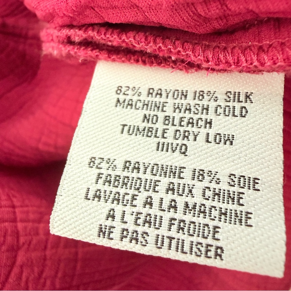 Eileen Fisher Pink/Red Textured Open Front Jacket magnet clasp L - Picture 7 of 9